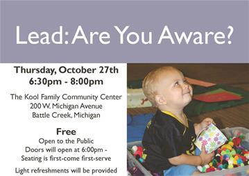 Lead awareness flyer for Oct. 27, 2016